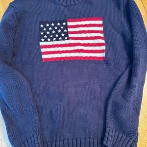 Brandy Melville Navy Sweater with Flag Design